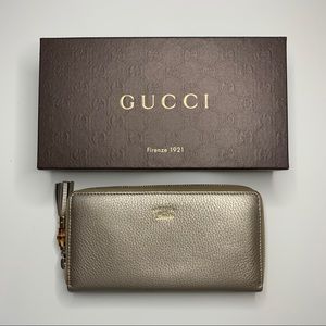 Authentic Gucci Zippy Wallet with Bamboo Tassel